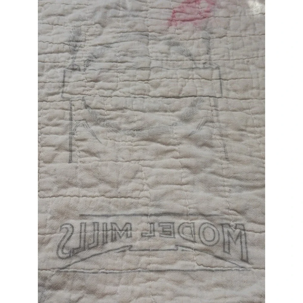 Vintage String Quilt 79x63 Hand Pieced Depression Era Feed Sack Folk Art America